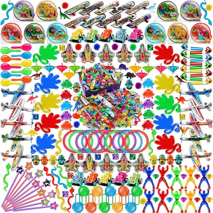 Amy&Benton 200PCS Treasure Box Toys Classroom Prizes Kids Birthday Party Favors Goodie Bag Fillers Pinata Stuffers Prize Box Items Gift Bag Fillers