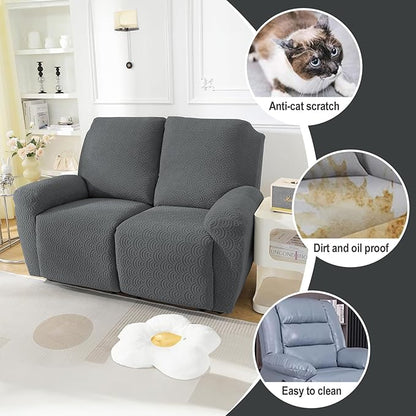 NORTHERN BROTHERS Loveseat Recliner Cover, Reclining Loveseat Covers, Love Seat Recliner Cover, Recliner Sofa Covers 2 Seater, Dark Gray