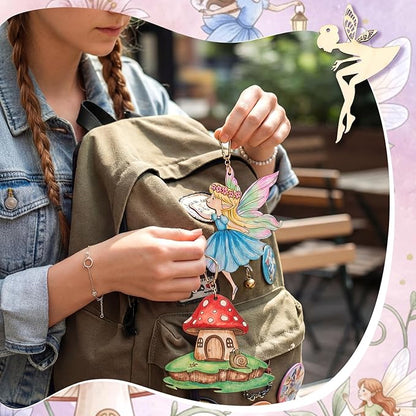 Saypacck 24 Pcs Fairy Party Favors Wooden Painting Craft Kits Birthday Party Supplies with Organza Bag for Goodie Bags Fillers Adult Thank You Gifts