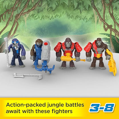 Fisher-Price Imaginext Preschool Toys Boss Level Army Pack 9-Piece Monkey & Gorilla Figure Set for Pretend Play Ages 3+ Years (Pack of 2)