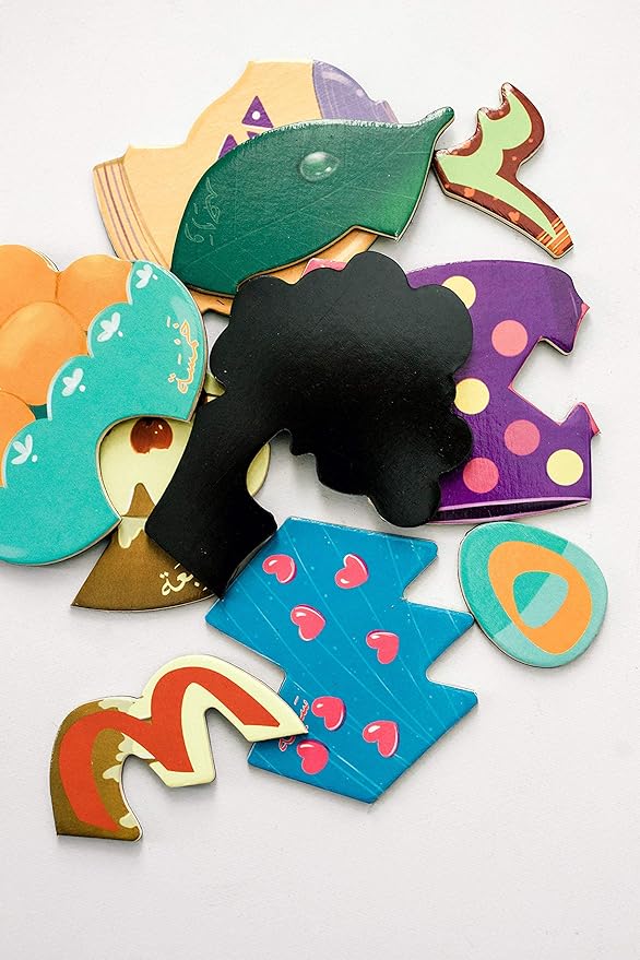 Arabic Wooden Matching Number Magnets Game, Educational Matching Game for Toddlers 3+ Years Old - Self-Correcting Number Puzzle for Kids- Magnetic Learning Toy with Wooden Pieces