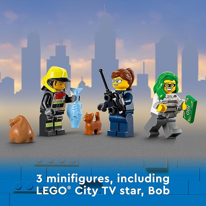 LEGO City Fire Rescue & Police Chase Building Set 60319 - Kid's Fire & Police Build, Featuring 3 Minifigures, Emergency Truck, Patrol Car, Motorcycle Toys, Gifts for Boys and Girls Age 5+ Years Old