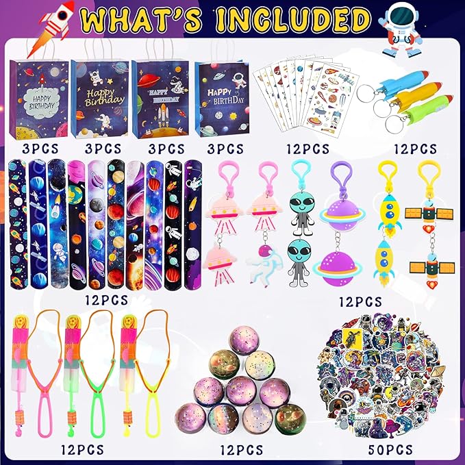 Astronaut Galaxy Outer Space Themed Party Favors for Kids, Party Supplies for Boys Birthday Party Decorations