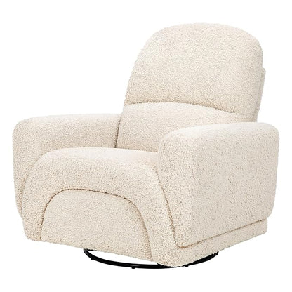 Babyletto Rainbow Recliner and Swivel Glider in Almond Teddy Loop, Greenguard Gold Certified and CertiPUR-US® Certified