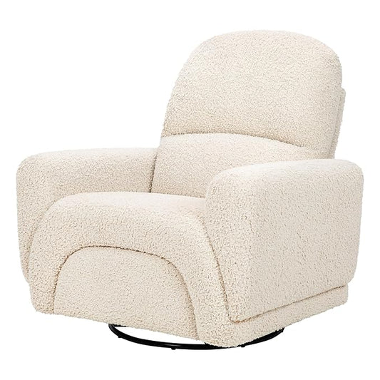 Babyletto Rainbow Recliner and Swivel Glider in Almond Teddy Loop, Greenguard Gold Certified and CertiPUR-US® Certified