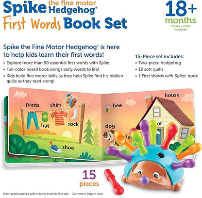 Learning Resources Spike the Fine Motor Hedgehog First Words - Toddler Activity Toys, Preschool Fine Motor Skills, Age 18 Months+