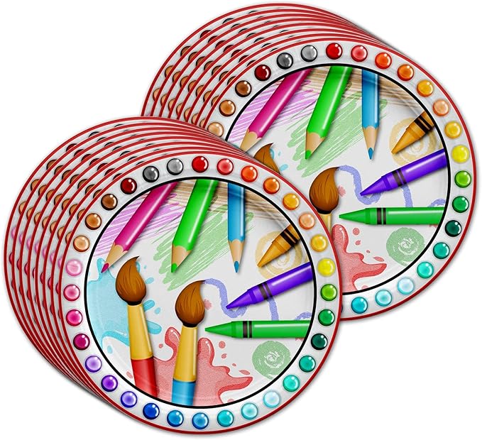 Artist Painting Birthday Party Supplies Set Plates Napkins Cups Art Tableware Kit for 16