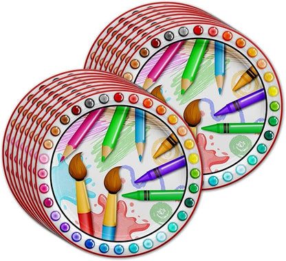 Artist Painting Birthday Party Supplies Set Plates Napkins Cups Art Tableware Kit for 16