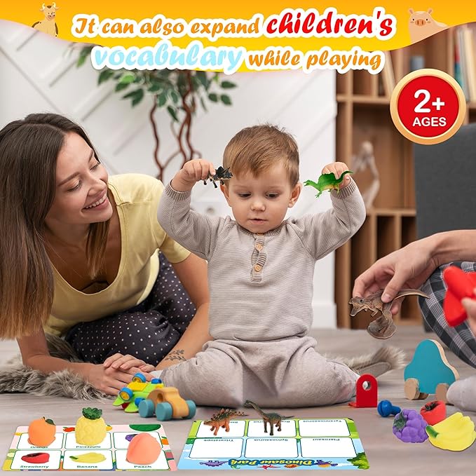 Nicella Sorting Toys for Toddlers, Learning Education Toys Montessori, Multiple Theme Playset, Fine Motor Skills Games, Preschool Learning Activities Sensory Toys for 2+ Year Old Kids Boys and Girls