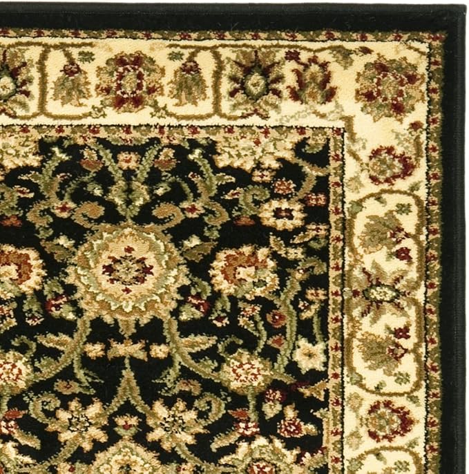SAFAVIEH Lyndhurst Collection Runner Rug - 2'3" x 8', Black & Ivory, Traditional Oriental Design, Non-Shedding & Easy Care, Ideal for High Traffic Areas in Living Room, Bedroom (LNH212A)
