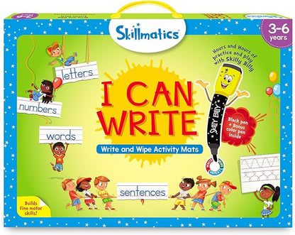 Skillmatics I Can Write, Preschool Learning Activities, Educational Toy and Game, Back to School Supplies, Reusable Activity Mats, Gifts for Students, Kids, Ages 3, 4, 5, 6