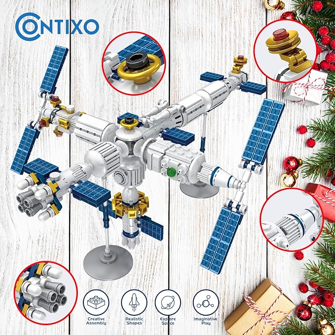 Contixo BK07 Space Station STEM Building Block Set - 12-in-1 Aerospace Exploration Kit with 573 PCS for Kids Ages 6-12, Creative Learning Construction Toy