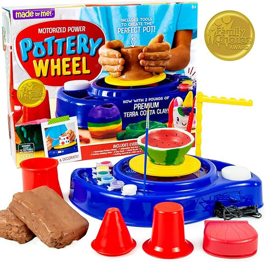 Made By Me Motorized Power Pottery Wheel - at Home Pottery Making – Clay Sculpting Activity for Kids Ages 6 and Up