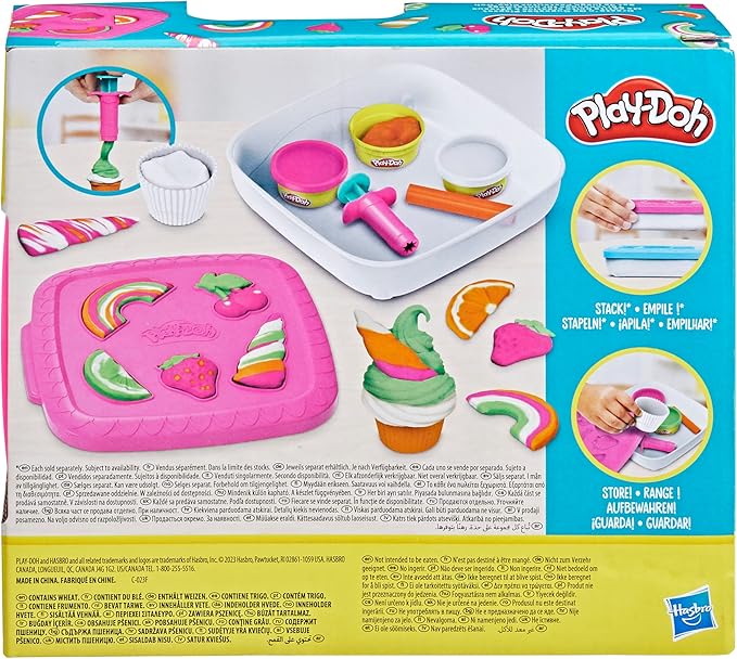 Play-Doh Create ‘n Go Cupcakes Playset, 4 Colors & Storage Container, Play Food Sets, Easter Basket Stuffers, Preschool Toys, Kids Arts & Crafts, Ages 3+