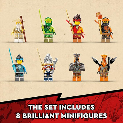 LEGO NINJAGO Ninja Dojo Temple Masters of Spinjitzu Set 71767, Ninja Toy Building Kit with 8 Minifigures and Toy Snake Figure, Collectible Mission Banner Series, Pretend Play Ninja Set for Kids