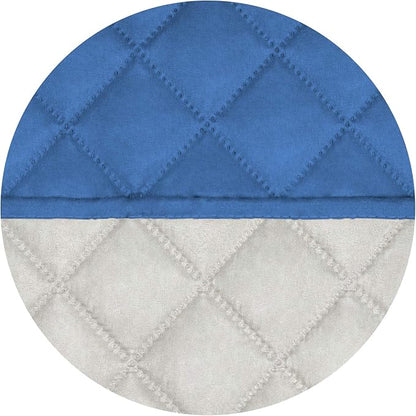 PureFit Reversible Quilted Sofa Cover, Water Resistant Slipcover Furniture Protector, Washable Couch Cover with Non Slip Foam and Elastic Straps for Kids, Dogs, Pets (X Large, Blue/Ivory)