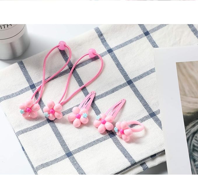 Kids Jewelry Little Girls Plush Handbag Necklace Bracelet Ring Hair Clips Set, Jewelry Party Favors Gift for Dress up Pretend Play