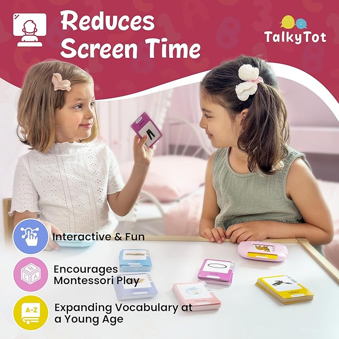 510 Words Talking Flash Cards for Toddlers 1-3, Pocket Speech for Toddlers, Card Early Education Device, Phonics Flash Cards, Word Learning Toys for Toddlers 1-3, Pocketspeech