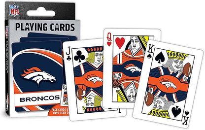 MasterPieces - NFL Playing Cards, Officially Licensed Denver Broncos Football Deck, Family Games for Adults and Kids, Standard Index