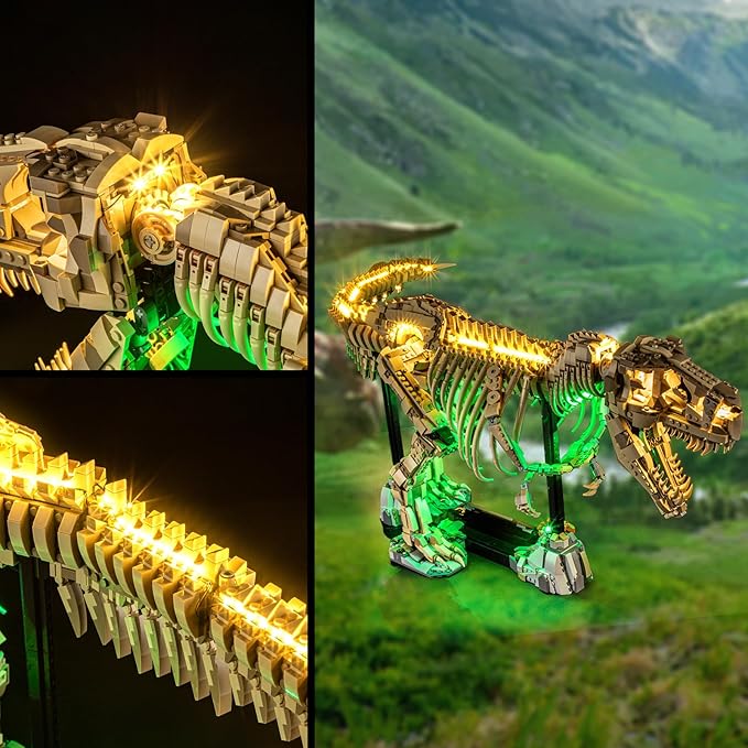 Vaodest Led Light for Lego 76968 Dinosaur-Fossils: Tyrannosaurus-rex Building Blocks Model,Design and Configuration Compatible with Model 76968(Led Light Only, Not Building Block Kit)