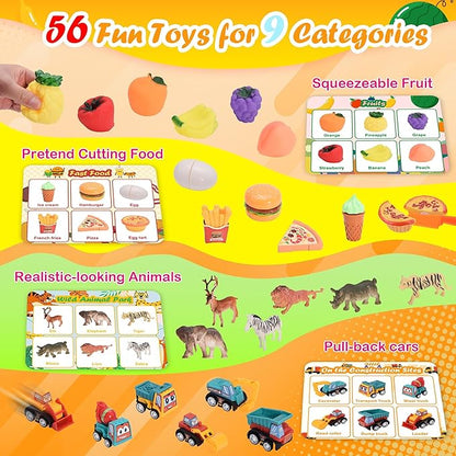 Nicella Sorting Toys for Toddlers, Learning Education Toys Montessori, Multiple Theme Playset, Fine Motor Skills Games, Preschool Learning Activities Sensory Toys for 2+ Year Old Kids Boys and Girls