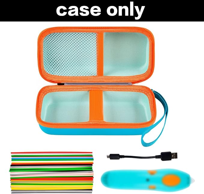GWCASE Case Compatible with 3Doodler Start+ Essentials for 3D Pen Set for Kids, Storage Organizer Carrying Holder Fit for Printing Pens, Plastic Refill Blister, Micro-USB Charger (Box Only)
