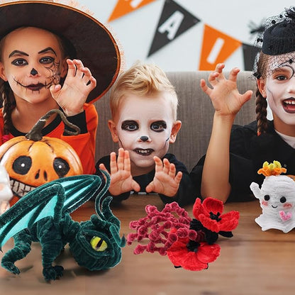 Caydo 200 Pieces Halloween Black Pipe Cleaners Craft Chenille Stems Bulk for Kids DIY Art Creative Crafts and Halloween Decoration (12 Inch x 6 mm)