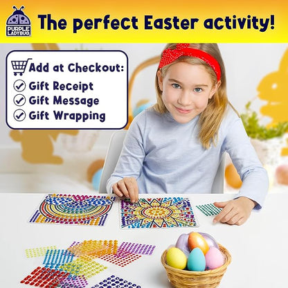 PURPLE LADYBUG Sungemmers Window Gem Art Suncatcher Kits – Easter Gift Basket Stuffers for Kids, Birthday Gifts for Girls & Boys, Crafts for Ages 4-10, Fun DIY Art Kit for Kids 6-12