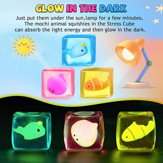 Stress Cube Fidget Toys Adults - Sensory Toys for Kids with Autism Stress Balls for Adults Squishy Toys for Anxiety Squeeze Fidgets for Teens Stress Relief Gifts Easter Basket Stuffers
