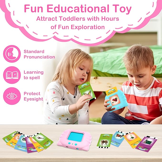 Spanish Flash Cards for Kids Toddlers 1-3, Bilingual Buddy Talking Flash Cards, Spanish Learning for Kids, Pocket Speech Therapy Toys, Montessori Language Learning Toys, 224 Sight Words