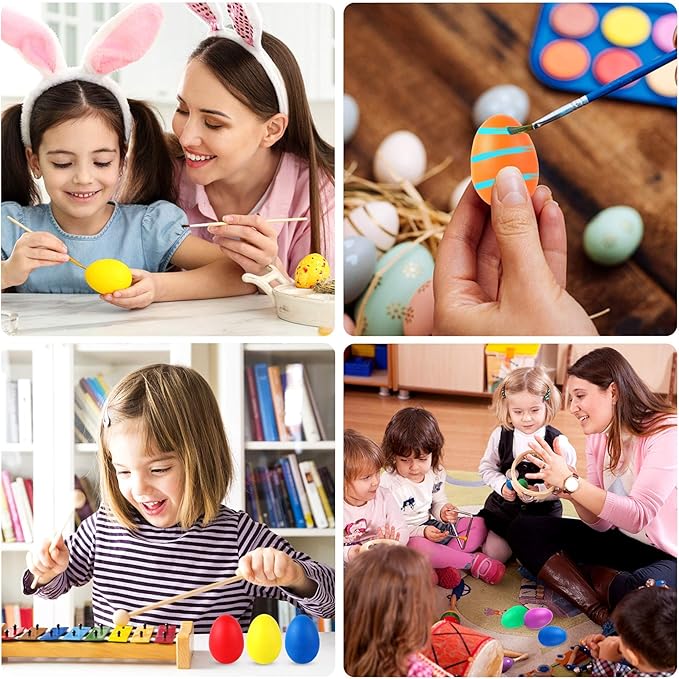 Augshy 14 PCS Egg Shakers Percussion Musical Egg Maracas Easter Egg Kids Toys (Plastic)
