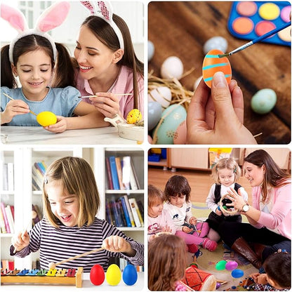 Augshy 14 PCS Egg Shakers Percussion Musical Egg Maracas Easter Egg Kids Toys (Plastic)