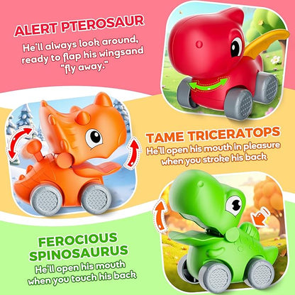 Train Set for Toddlers w/Steam, Music & Lights - Electric Train Toys for Kids w/Tracks Accessories, Including 3 Dinosaur Car and 3 Trailer, Christmas Birthday Gifts for 1-3 4 5 6+ Years Old Boys Girls