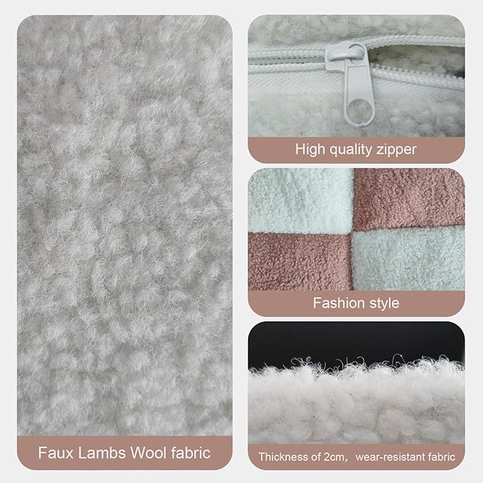 Louis Donné Stuffed Pouf Ottoman, Pouf with Memory Foam Filler, 17.7 * 17.7 * 15.7 Inch Ottoman Pouf Foot Rest, Bean Bag Cubes for Footrest, Boho Footrest Stool for Living Room, Bedroom