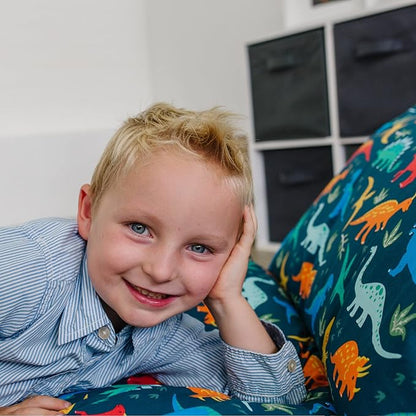 Wildkin Kids Floor Lounger: Ideal for Boys and Girls, Travel-Friendly, Perfect for Sleepovers - Pillow Lounger for Kids, Requires Standard Size Pillows Not Included (Jurassic Dinosaurs)