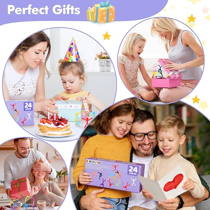 24Pcs Magnet Men for Kids, Magnetic Travel Toys Sensory Fidget Toys for Toddler Kids, Magnetic People Children's Day Gifts Stocking Stuffers Magnet Figures for Desk Fridge Classroom