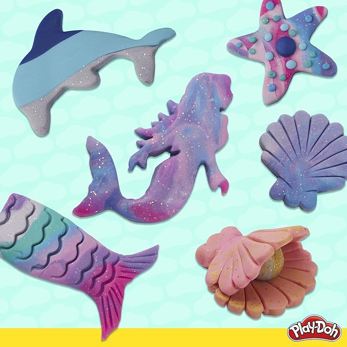 Play-Doh Mermaid Theme 13-Pack of Non-Toxic Modeling Compound with Sparkle and Metallic Colors Plus 5 Tools (Amazon Exclusive)