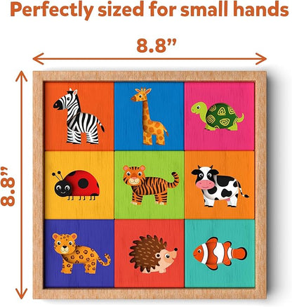 Skillmatics Animal Pattern Puzzle Set - Educational Wooden Toy for Toddlers, Matching & Learning Game, Gifts for Boys & Girls Ages 18 Months and up