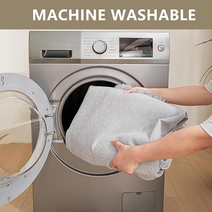 MYSKY HOME Light Gery Chenille Sofa Cover for Dogs Cats Tassel Edge Couch Cover Furniture Protectors for Pets Universal Couch Cover Thick Durable Sectional Couch Covers for 3 Cushion Couch, 71"x 134"