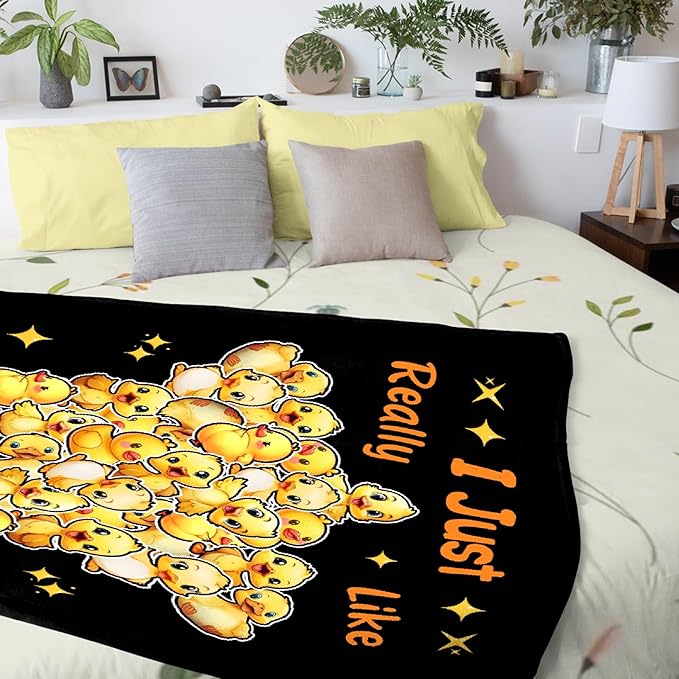 I Just Really Like Ducks Pentagram Adult duck Blanket Kids Funny Blanket Suitable for Bedroom bed sofa Crib Couch Chair outdoor All Season Items That Yellow Duck Lovers Will Love 50"x40"for Kid