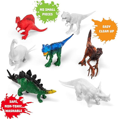 STEM.org Dinosaur Painting Kit for Kids with Dino Trivia-Dinosaur Crafts for Kids Ages 3-5 + w/ 2T-Rex Dinosaur Set - Screen Free, Educational Dinosaur Gifts for Boys, Dino Art Projects for Kids 4-6