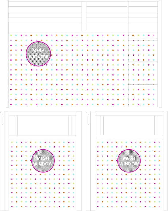 Delta Children Twin Loft Bed with Guardrail and Ladder + Tent [Bundle], White/Dots