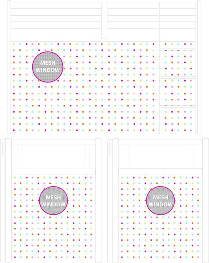 Delta Children Twin Loft Bed with Guardrail and Ladder + Tent [Bundle], White/Dots