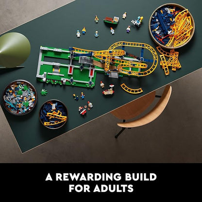 LEGO Icons Loop Coaster Set 10303, Model Building Kit for Adults, Amusement Park Funfair Track with Passenger Train, Great Gift Idea