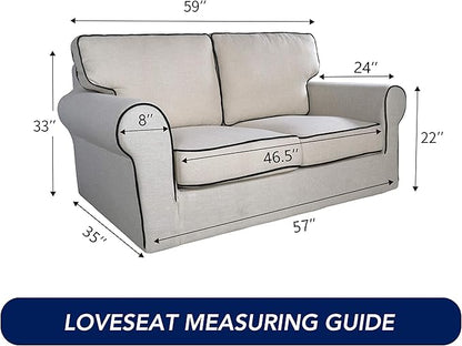 PureFit Reversible Quilted Sofa Cover, Water Resistant Slipcover Furniture Protector, Washable Couch Cover with Non Slip and Elastic Straps for Kids, Dogs, Pets (Loveseat, Greyish Green/Beige)