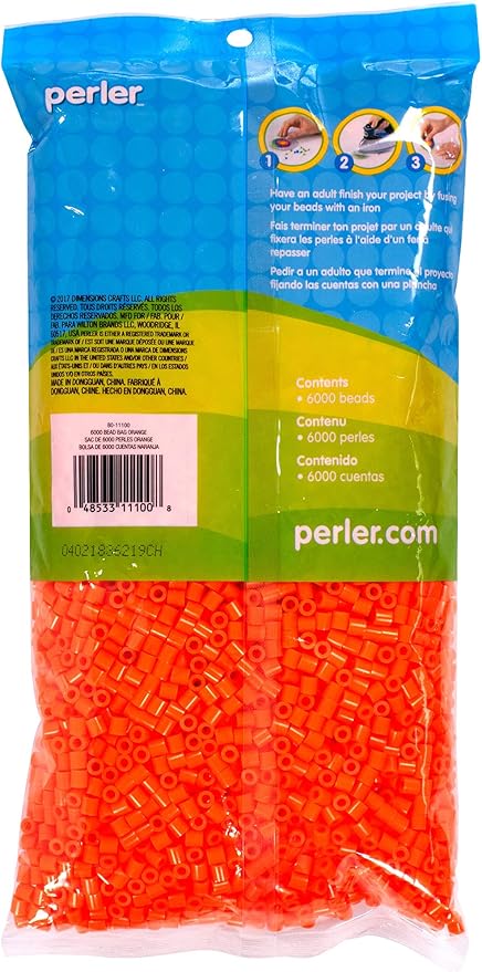 Perler Beads Fuse Beads for Crafts, 6000pcs, Orange