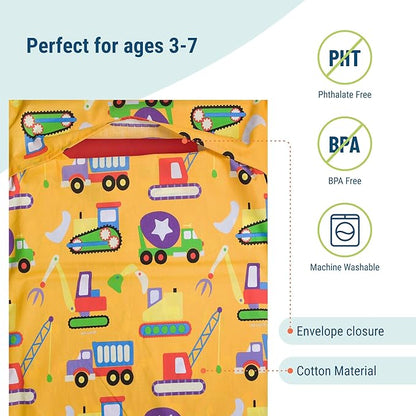 Wildkin Kids Nap Mat Cover for Boys & Girls, Sewn-in Flap Design Rest Mat Cover, Perfect for Preschool & Daycare, Fits our Vinyl Nap Mat up to 1.5 Inches Including Basic Sleep Mat (Under Construction)