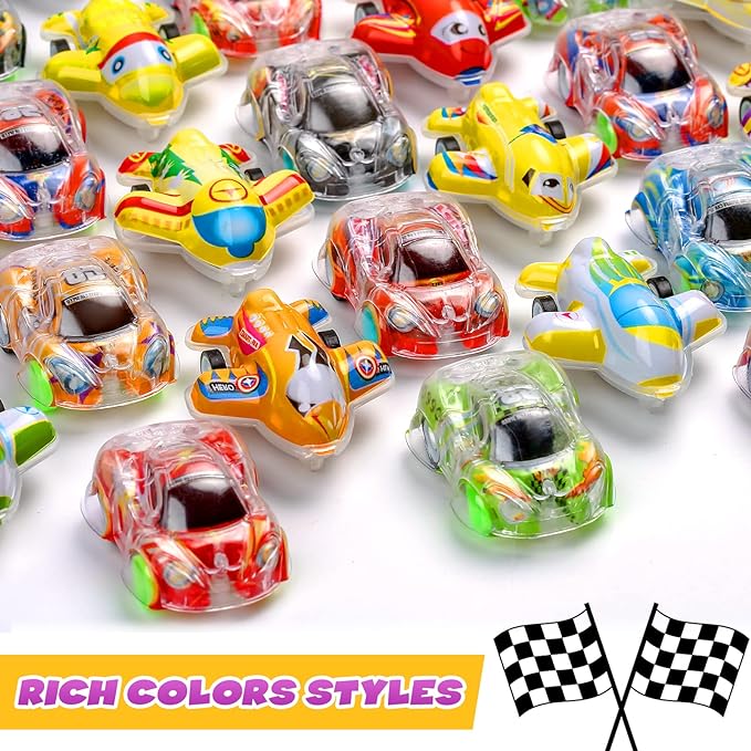 Buauty 50 Pcs Toy Cars Mini Pull Back Cars, Party Favors for Kids, Small Racing Car Carnival Prizes Classroom Rewards, Pinata Stocking Goodie Bag Stuffers Birthday Toys for Girls Boys Toddler