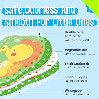 9 Pieces Kids Lacing Cards, Double Sided Sewing Cards in 9 Marine Animal Cards with 9 Colorful Laces, Imagination Development Lacing Toys Games for Children Educational and Learning Activity