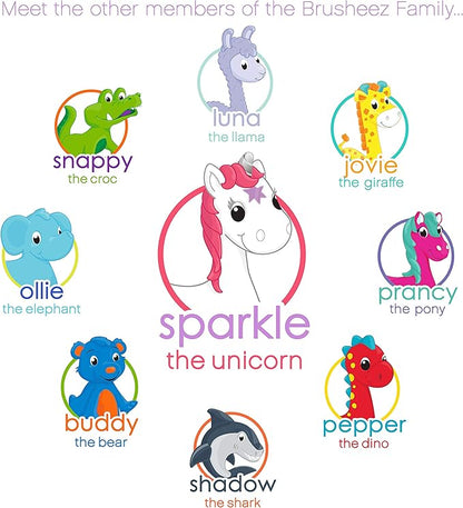 Brusheez Electronic Toothbrush Replacement Brush Heads 2 Pack (Sparkle The Unicorn)